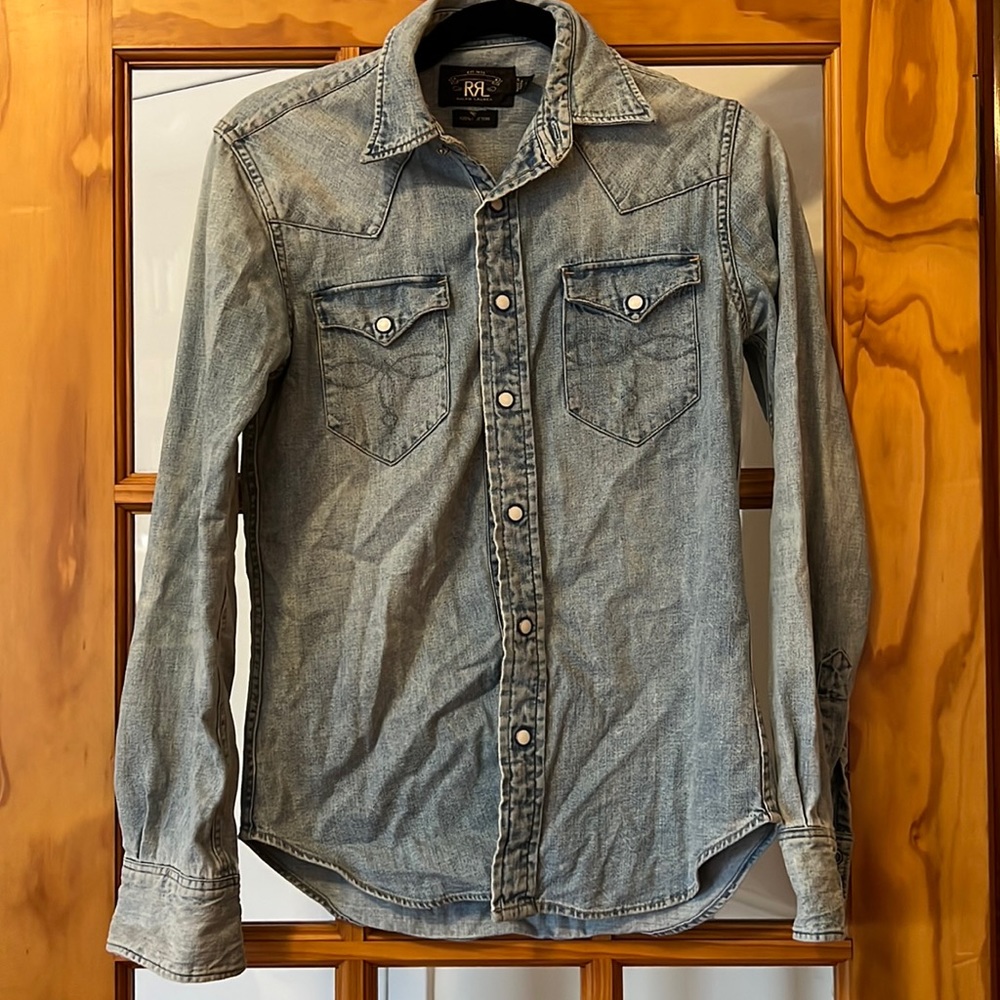 RRL Ralph Lauren Demin button down shirt in a size 1!